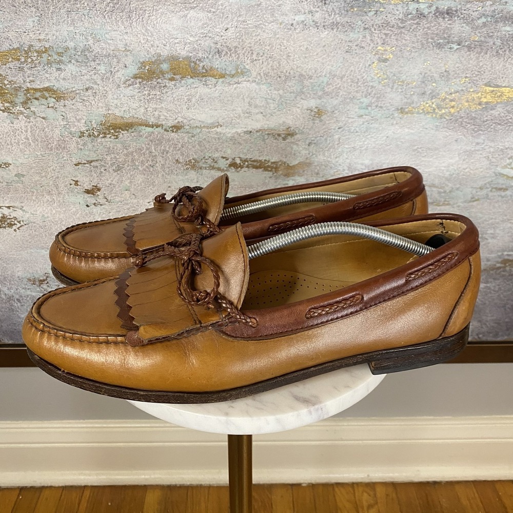 Allen Edmonds Woodstock Shoes Mens Size 14 D Brown Leather Tassel Loafers Dress